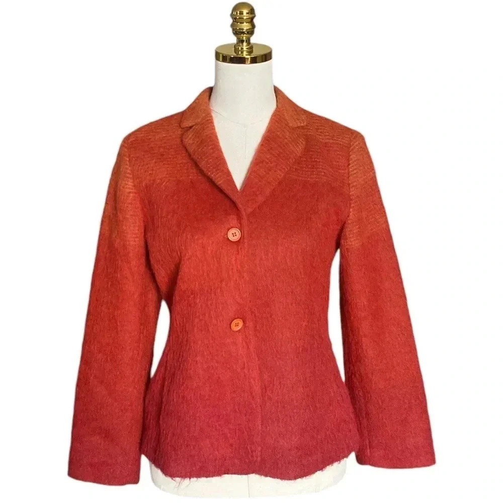 GERARD DAREL | Rustic Orange Wool Blend Blazer Size 38 (US 8) - Picture 3 of 11